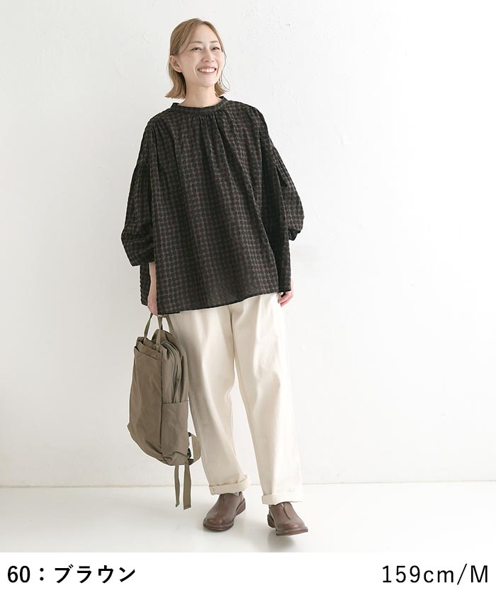 早割10％OFFクーポン ブラウス 綿100％ 団子柄 Dgy  秋 冬 30代 40代 50代 26AW0821, | D*g*y | 10