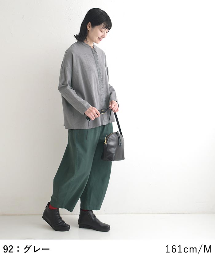 早割10％OFFクーポン ブラウス フロントレース 綿オックス Dgy  春 秋 30代 40代 50代 26AW0828, | D*g*y | 12