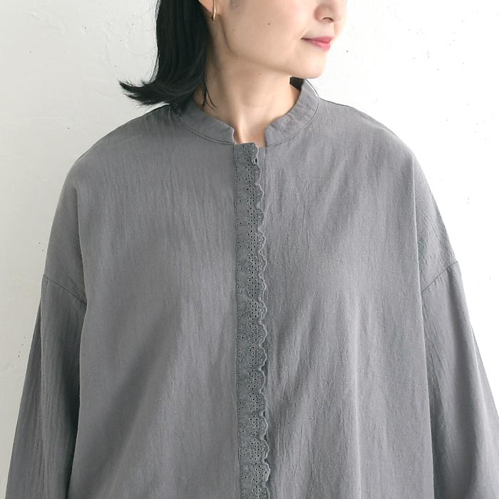 早割10％OFFクーポン ブラウス フロントレース 綿オックス Dgy  春 秋 30代 40代 50代 26AW0828, | D*g*y | 14