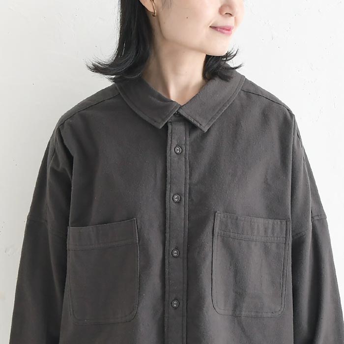 シャツ 後ろ飾りボタン コットンネル Dgy 秋 冬 26AW1002, | D*g*y | 14