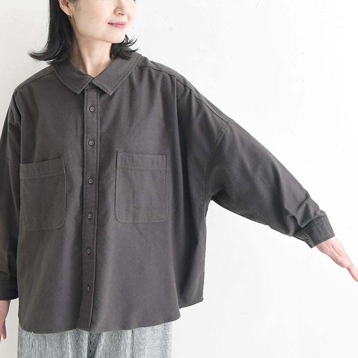 シャツ 後ろ飾りボタン コットンネル Dgy 秋 冬 26AW1002, | D*g*y | 16