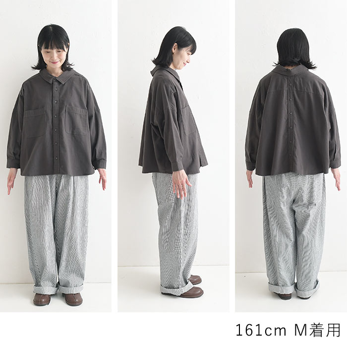 シャツ 後ろ飾りボタン コットンネル Dgy 秋 冬 26AW1002, | D*g*y | 19