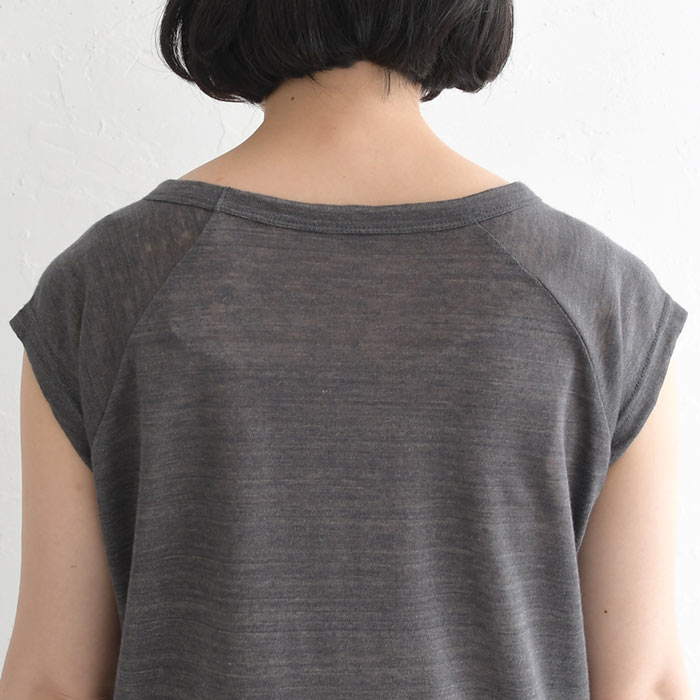 1,111円OFFクーポンあり メール便送料無料 汗取りインナー 涼しい フレンチ袖 カットソー 日本製 リネン100％ 吸水 通気 速乾 25AW0718, | earth_eco_loco | 19