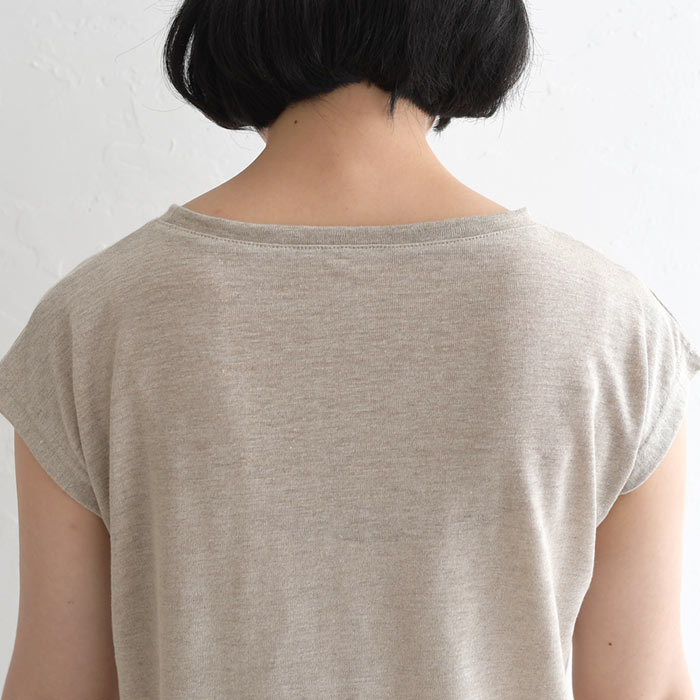 メール便送料無料 汗取りインナー 涼しい フレンチ袖 カットソー 日本製 リネン100％ 吸水 通気 速乾 25AW0718, | earth_eco_loco | 19