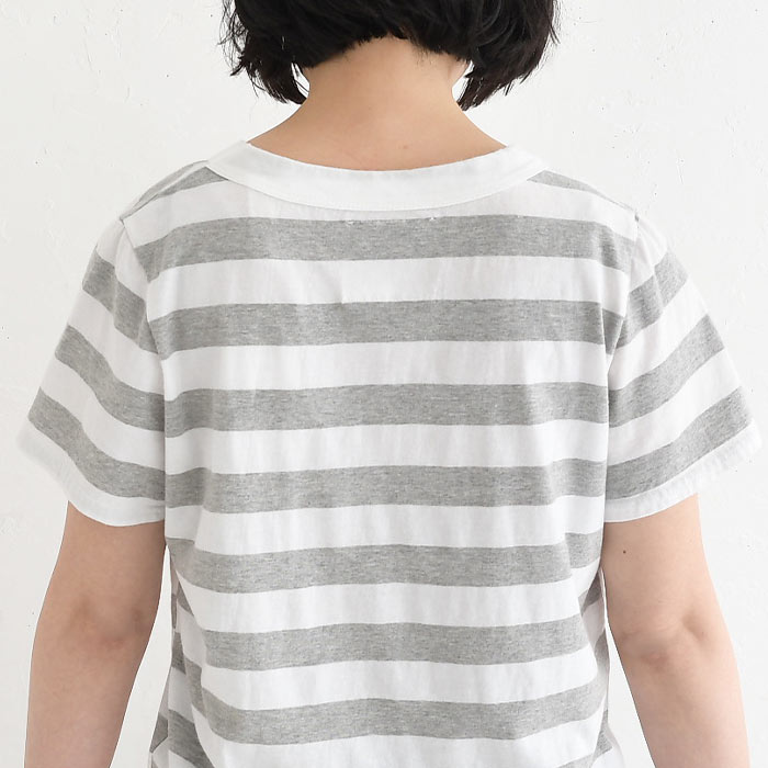メール便可 Tシャツ 半袖 レディース カットソー ボーダー SO[ ] x ecoloco別注 綿100% 春 夏 大きいサイズ 26SS0417R, | earth_eco_loco | 18