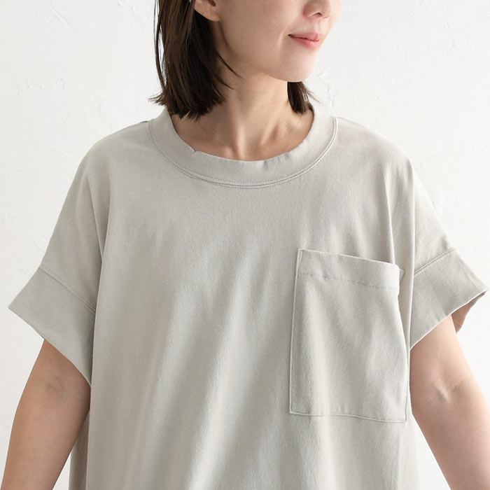 メール便可 綿100% Tシャツ カットソー 半袖 レディース 日本製 アシメヘム 大きいサイズ 25SS0418R, |  | 19