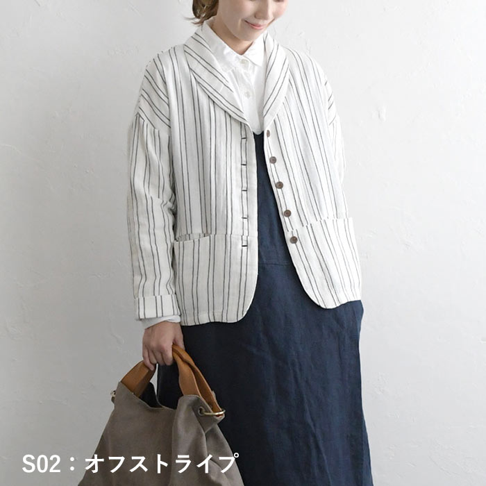 オリジナル ジャケット 20番手ダブルガーゼ M〜3L 綿 大きいサイズ 春 秋 冬 30代 40代 50代 24SS0209R, n15,｜ecoloco｜07