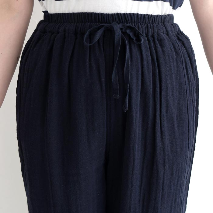 ワイドパンツ レディース 大きいサイズ 9分丈 楽ちんパンツ 20番手ダブルガーゼ 綿 26SS0213R, | earth_eco_loco | 17
