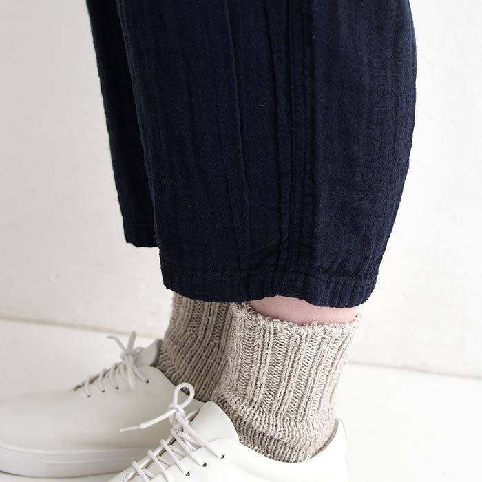 ワイドパンツ レディース 大きいサイズ 9分丈 楽ちんパンツ 20番手ダブルガーゼ 綿 26SS0213R, | earth_eco_loco | 20