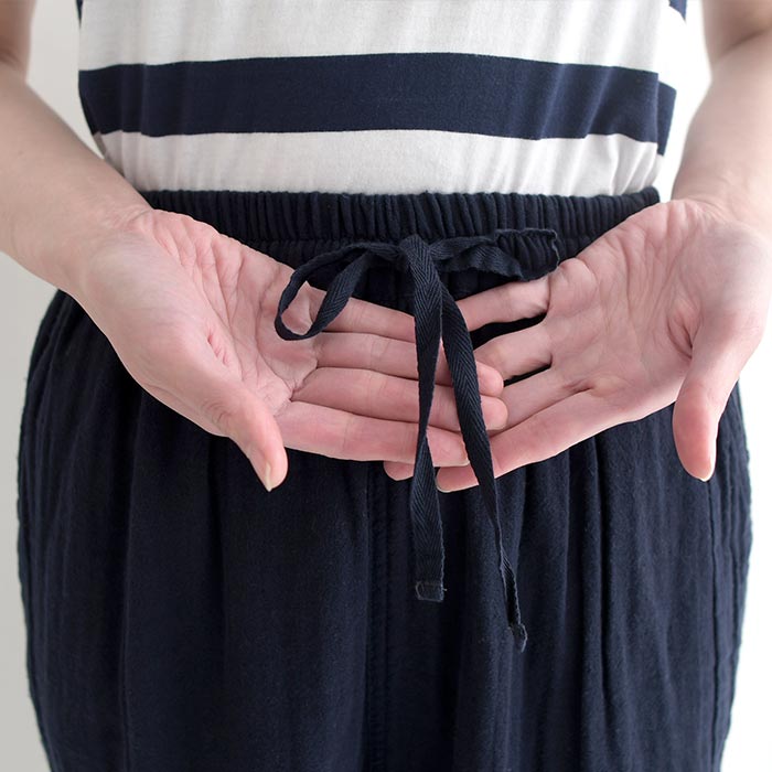 ワイドパンツ レディース 大きいサイズ 9分丈 楽ちんパンツ 20番手ダブルガーゼ 綿 26SS0213R, | earth_eco_loco | 21