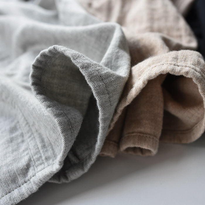 ツイルガーゼ ゆったり タックパンツ 起毛 綿100％ ウエストゴム 大きいサイズ 24SS0604R, | earth_eco_loco | 16