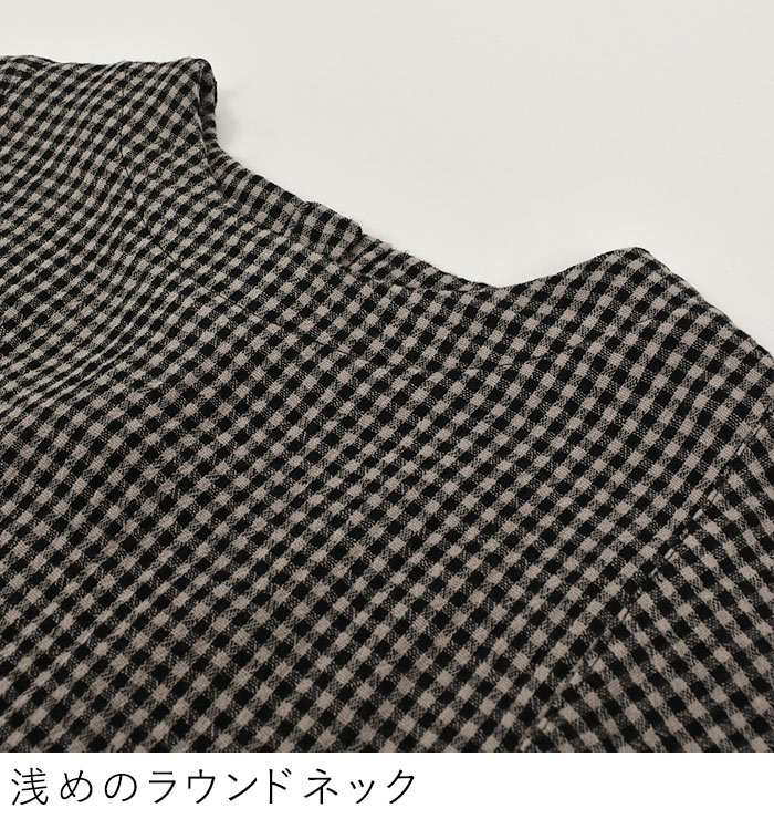 オリジナル クルーネック ワンピース 20番手 ダブルガーゼ M〜3L 綿 ゆったり 春 秋 冬 大きいサイズ 24SS0126R, o0119, n15,｜ecoloco｜12