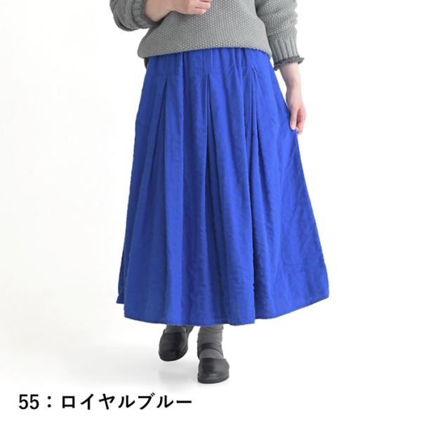 オリジナル タックギャザー フレアスカート 40番手ダブルガーゼ M〜3L 綿100％ Wガーゼ -...