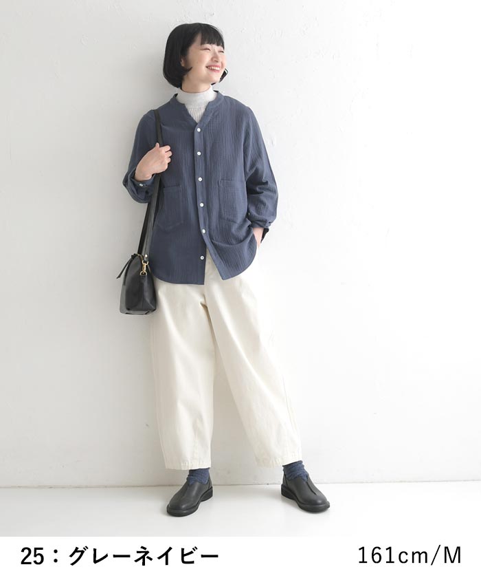 ブラウス レディース 長袖 スキッパー シャツ 綿100％ 春 夏 秋 26SS0227R, | earth_eco_loco | 15