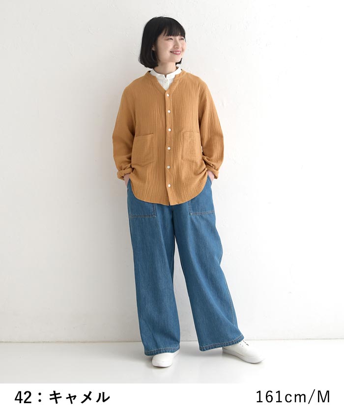ブラウス レディース 長袖 スキッパー シャツ 綿100％ 春 夏 秋 26SS0227R, | earth_eco_loco | 08