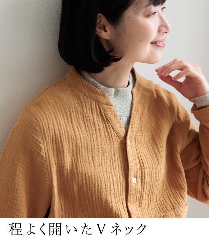 ブラウス レディース 長袖 スキッパー シャツ 綿100％ 春 夏 秋 26SS0227R, | earth_eco_loco | 09