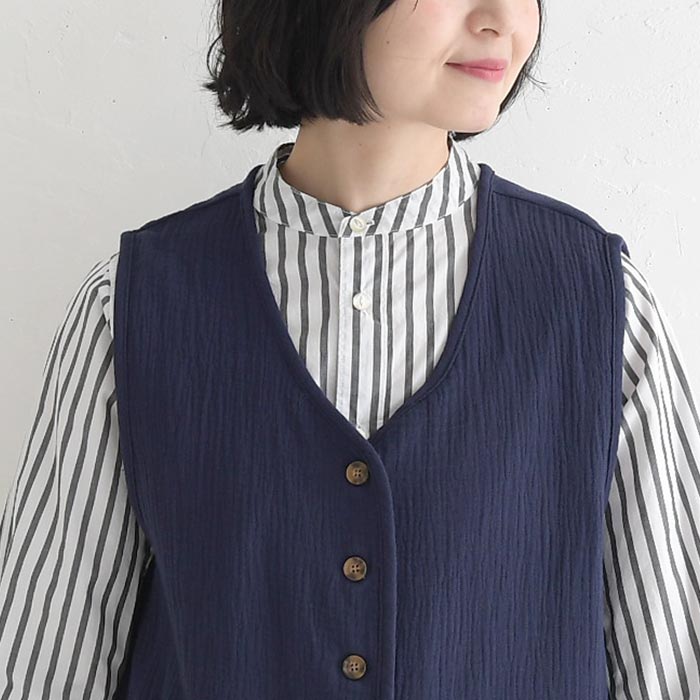 新作早割P5倍 ベスト 柔らか楊柳ガーゼ 綿100％ earth_eco_loco 春 夏 30代 40代 50代 26SS0306, | earth_eco_loco | 17