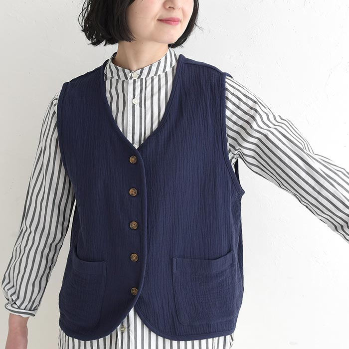 新作早割P5倍 ベスト 柔らか楊柳ガーゼ 綿100％ earth_eco_loco 春 夏 30代 40代 50代 26SS0306, | earth_eco_loco | 19