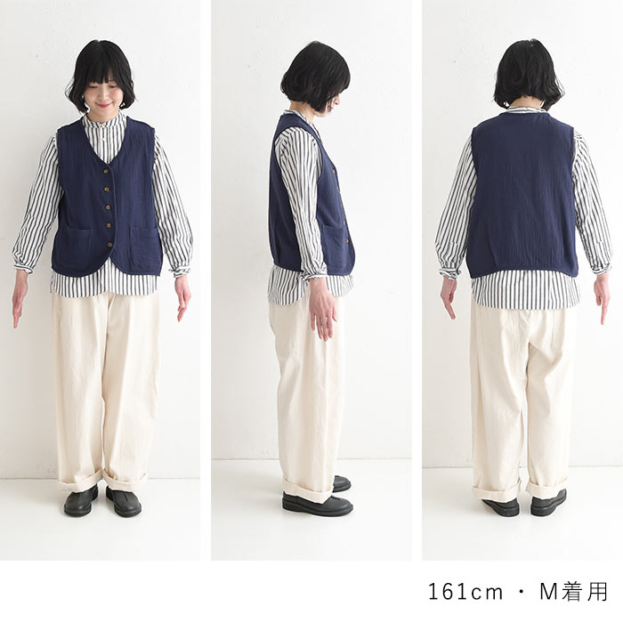 新作早割P5倍 ベスト 柔らか楊柳ガーゼ 綿100％ earth_eco_loco 春 夏 30代 40代 50代 26SS0306, | earth_eco_loco | 22