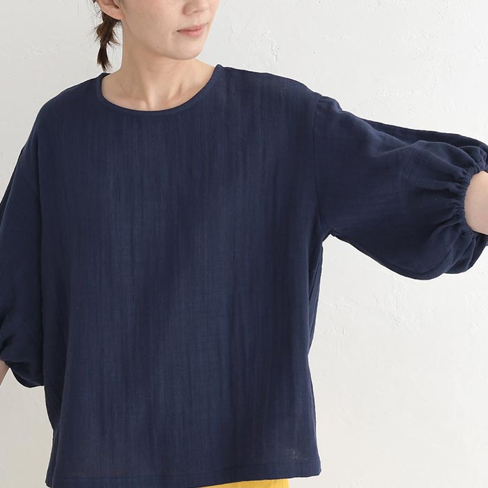 新作早割P5倍 ぽわん袖 ブラウス ドビーダブルガーゼ earth_eco_loco 春 夏 30代 40代 50代 26SS0319, | earth_eco_loco | 19