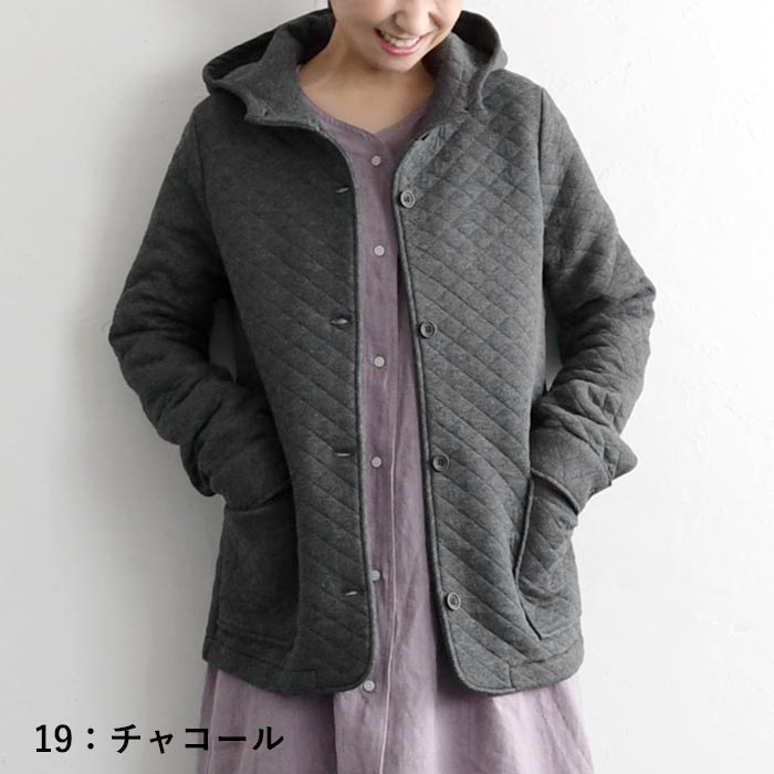 オリジナル キルティングコート ショート シングル コート フード付き M〜3L大きいサイズ 秋 冬...