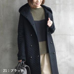 オリジナル キルティングコート ロング ダブル コート フード付き M〜3L大きいサイズ 秋 冬 3...