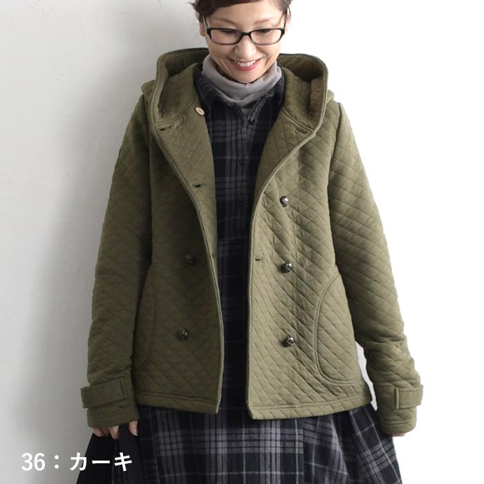 オリジナル キルティングコート ショート ダブル フード付き M〜3L大きいサイズ 秋 冬 40代 ...