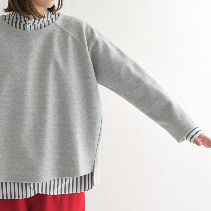 プルオーバー レディース 長袖 起毛 クルーネック ラグラン 大きいサイズ 25AW1107R, | earth_eco_loco | 19