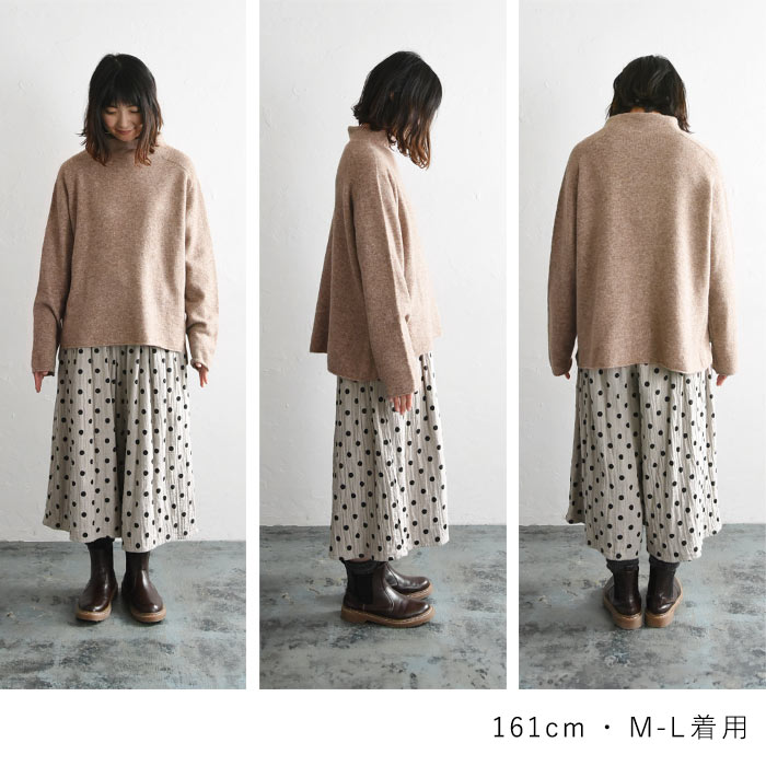 ニット セーター 長袖 レディース タートルネック プルオーバー キャメル 大きいサイズ 24AW1121R, earth_eco_loco ニット セーター 長袖 レディース