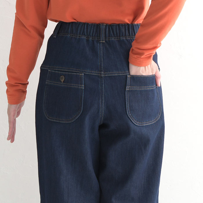 パンツ ワイド デニム 裏起毛 暖パン ロング 暖かい 保湿発熱 25AW1104R, c1120, | earth_eco_loco | 21