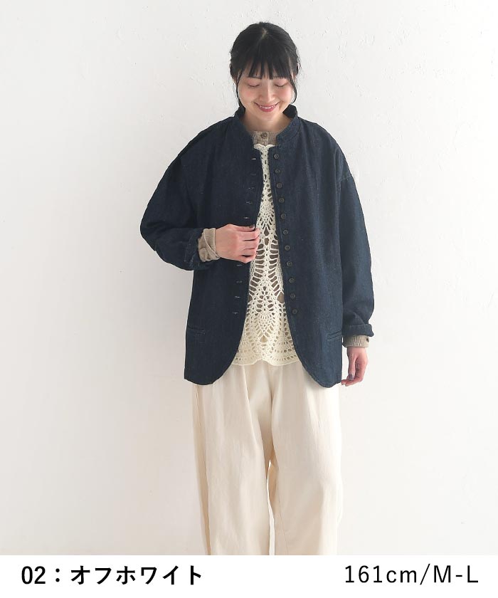 earth_eco_loco ベスト ジレ レディース ウール混 かぎ編み 重ね
