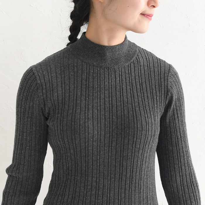 ニット プルオーバー ハイネック あったか 長袖 レディース 吸湿発熱 綿 大きいサイズ 24AW1018, | earth_eco_loco | 17