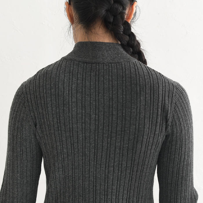 ニット プルオーバー ハイネック あったか 長袖 レディース 吸湿発熱 綿 大きいサイズ 24AW1018, | earth_eco_loco | 18