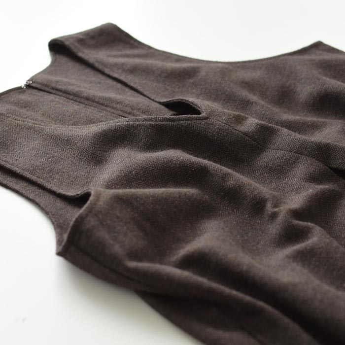 20％OFF セール！ 返品交換不可 ジャンスカワンピース レディース ウール混 ヘリンボーン Vネック 25AW1003, q1219, q2, | earth_eco_loco | 16