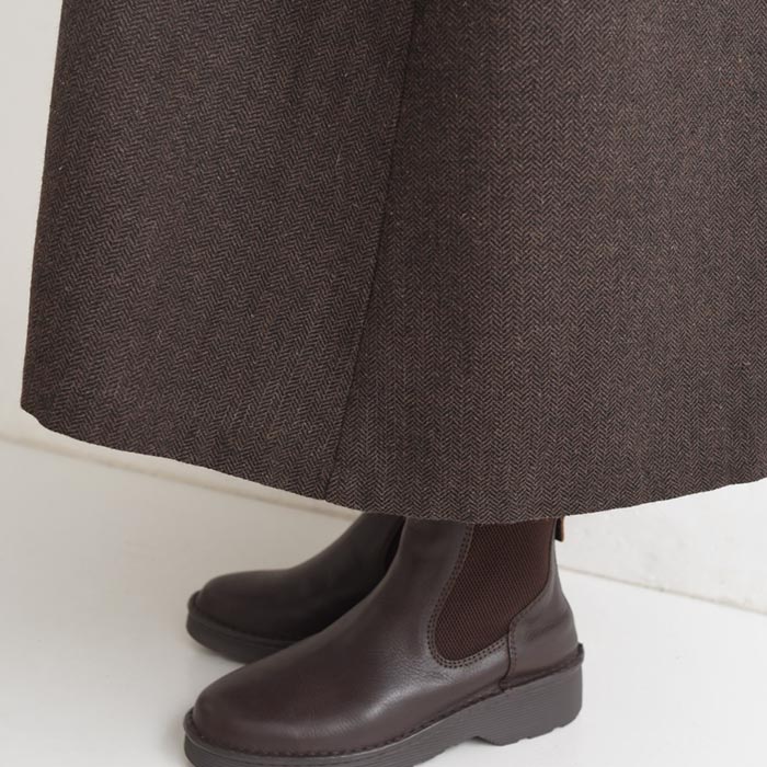 20％OFF セール！ 返品交換不可 ジャンスカワンピース レディース ウール混 ヘリンボーン Vネック 25AW1003, q1219, q2, | earth_eco_loco | 21