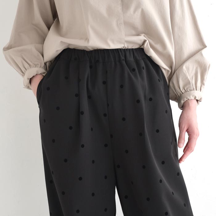 20％OFF セール！ 返品交換不可 サーカスパンツ レディース フロッキードット タック 25AW0919, q1128, q2, | earth_eco_loco | 14