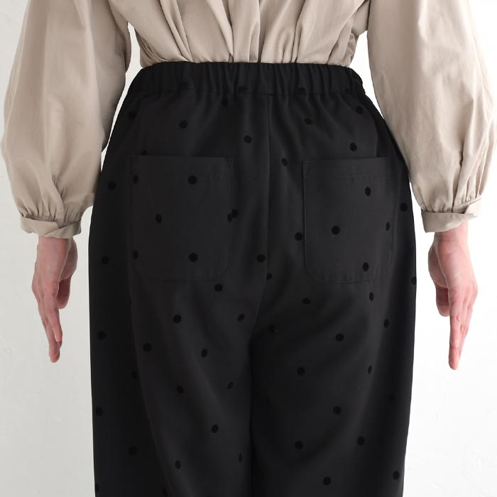 20％OFF セール！ 返品交換不可 サーカスパンツ レディース フロッキードット タック 25AW0919, q1128, q2, | earth_eco_loco | 15