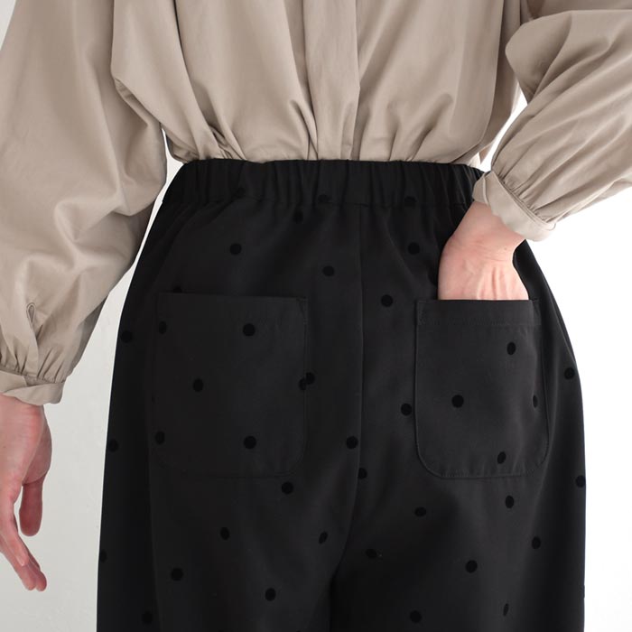 20％OFF セール！ 返品交換不可 サーカスパンツ レディース フロッキードット タック 25AW0919, q1128, q2, | earth_eco_loco | 17