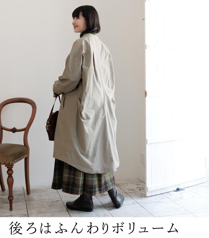 ブルゾンコート ライトアウター レディース ロング 後ろボリューム 軽い 軽量 季節の変わり目 綿 25AW0919, | earth_eco_loco | 09