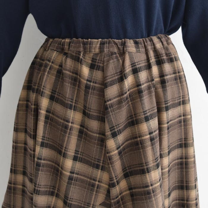 【50％OFF セール！】 返品交換不可 ロングスカート レディース 起毛チェック 変形 フランネル 25AW1010, q1219, q5, | earth_eco_loco | 15