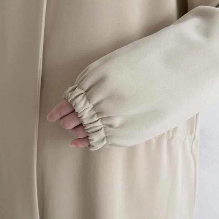 30％OFF セール！ 返品交換不可 ノーカラーコート レディース ロング ライトアウター ストレッチポンチ ウエスト絞り 25AW1003, q0109, q3, | earth_eco_loco | 20