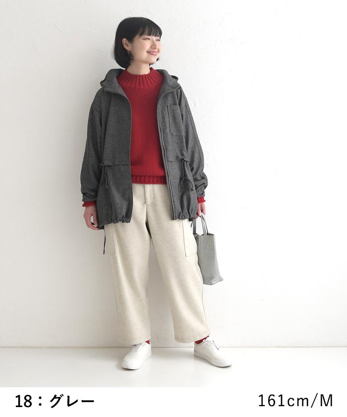 30％OFF セール！ 返品交換不可 マウンテンパーカー レディース マンパ ライトアウター ツイード ヘリンボン 裏地付き ゆったり 25AW1024, q0109, q3, | earth_eco_loco | 12