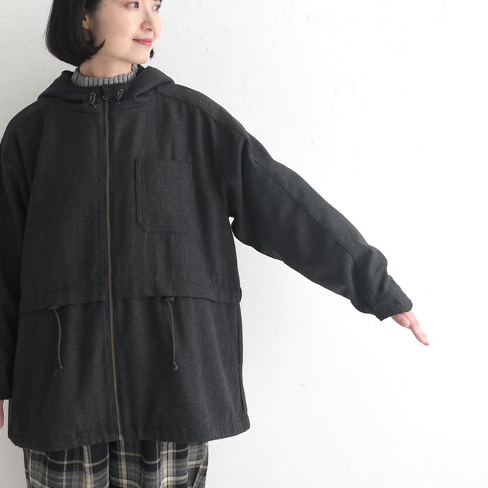 30％OFF セール！ 返品交換不可 マウンテンパーカー レディース マンパ ライトアウター ツイード ヘリンボン 裏地付き ゆったり 25AW1024, q0109, q3, | earth_eco_loco | 19