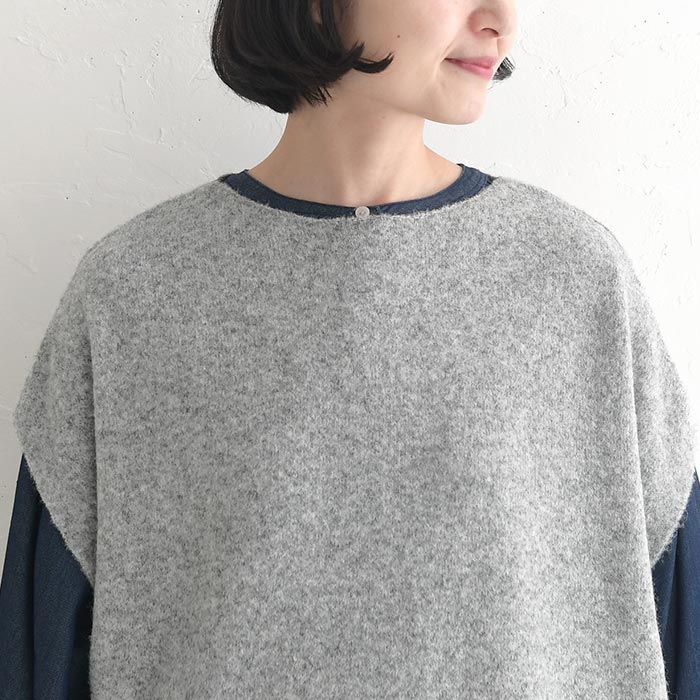 20％OFF セール！ 返品交換不可 ニット プルオーバー バイカラー 半端袖 柔らかキャメル混 25AW1120, q0109, q2, | earth_eco_loco | 15