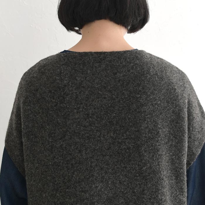 20％OFF セール！ 返品交換不可 ニット プルオーバー バイカラー 半端袖 柔らかキャメル混 25AW1120, q0109, q2, | earth_eco_loco | 16