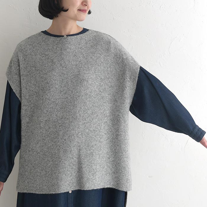 20％OFF セール！ 返品交換不可 ニット プルオーバー バイカラー 半端袖 柔らかキャメル混 25AW1120, q0109, q2, | earth_eco_loco | 17