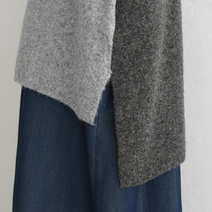 20％OFF セール！ 返品交換不可 ニット プルオーバー バイカラー 半端袖 柔らかキャメル混 25AW1120, q0109, q2, | earth_eco_loco | 19