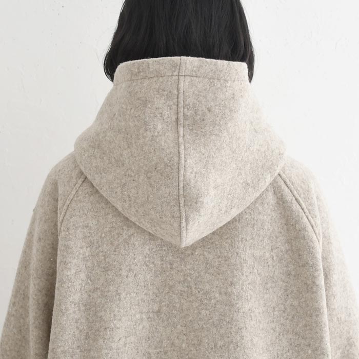 小顔に見える 立ち襟フードのウールコート レディース あったか ロング 25AW1107, | earth_eco_loco | 18