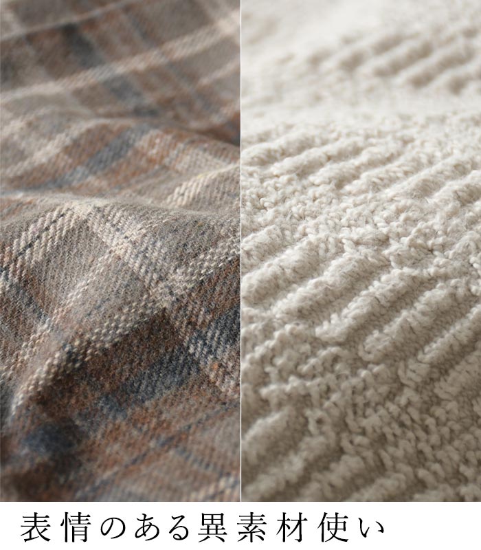 クーポンで30％OFF ネックウォーマー レディース チェック ニット アフガン風 あったか 25AW1114, c1204, | earth_eco_loco | 10