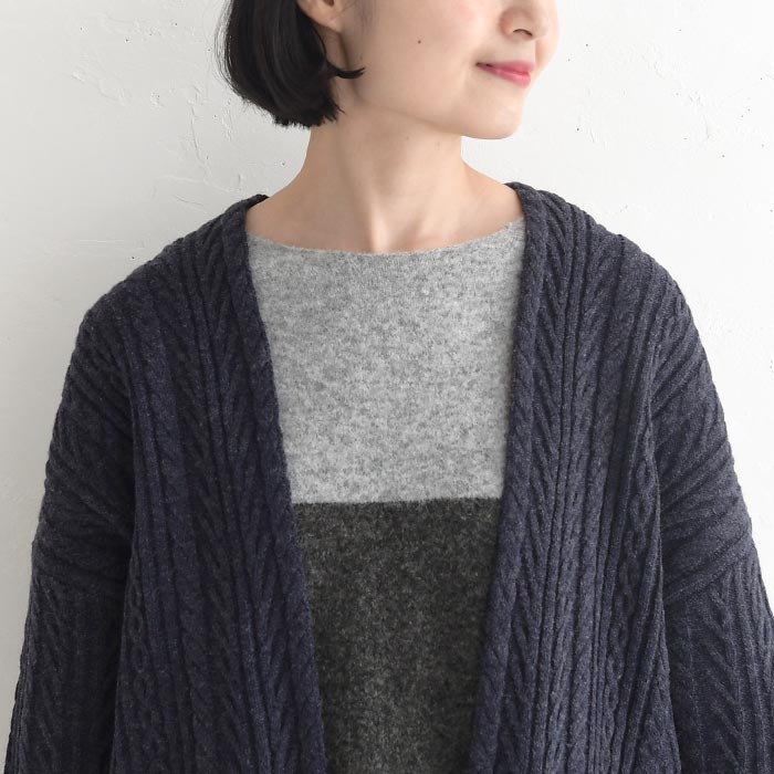 クーポンで30％OFF カーディガン 長袖 レディース 総ケーブル編み 着ぶくれしない あったか 25AW1114, | earth_eco_loco | 15